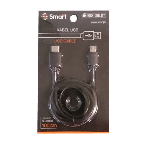 SmartGPS Kabel microUSB - USB-C Czarny KBO03