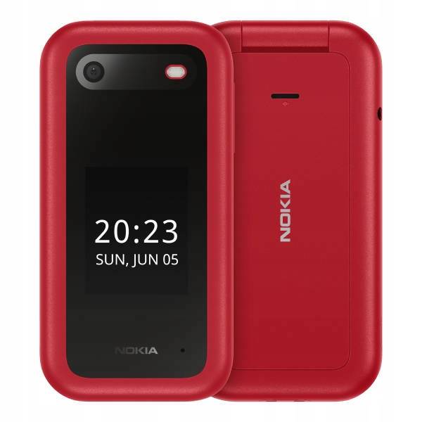 Zestaw Nokia 2660 Flip 4G Dual Sim Czerwony + Ładowarka biurkowa